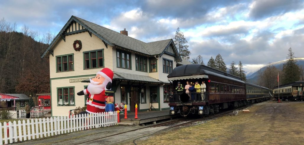 North Pole Express arriving back at Squamish Station.