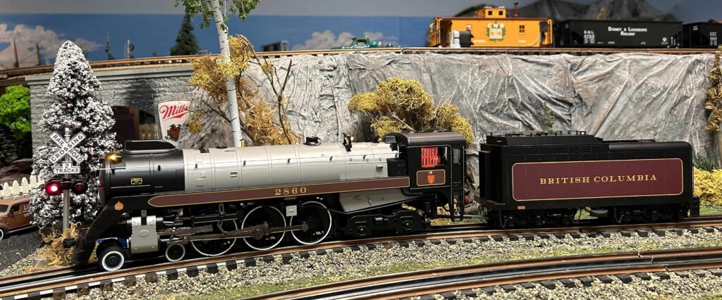 O scale model of Canadian Pacific Royal Hudson #2860 steam locomotive